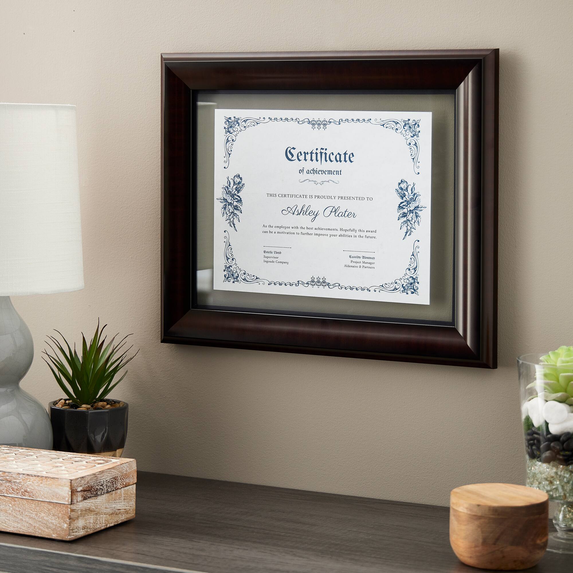 11" x 14" Mahogany & Black Document Float Frame by Studio Décor®
